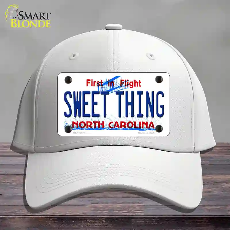 Sweet Thing North Carolina Novelty License Plate Hat Cotton / White