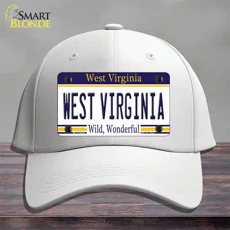 West Virginia Novelty License Plate Hat Cotton / White