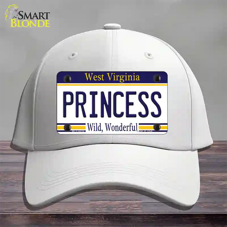 Princess West Virginia Novelty License Plate Hat Cotton / White