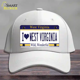 I Love West Virginia Novelty License Plate Hat Cotton / White