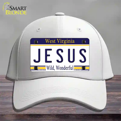 Jesus West Virginia Novelty License Plate Hat Cotton / White