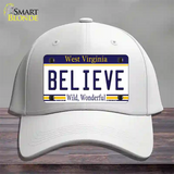 Believe West Virginia Novelty License Plate Hat Cotton / White