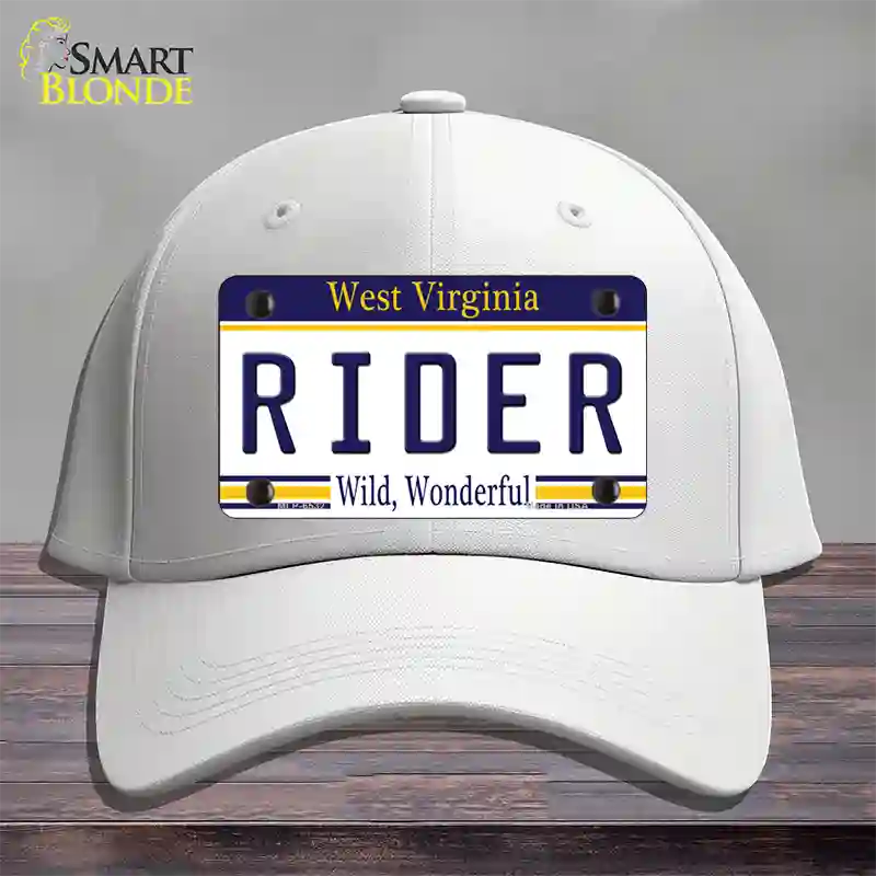 Rider West Virginia Novelty License Plate Hat Cotton / White