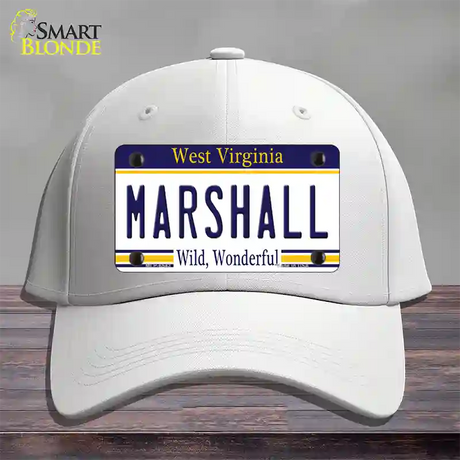 Marshall West Virginia Novelty License Plate Hat Cotton / White