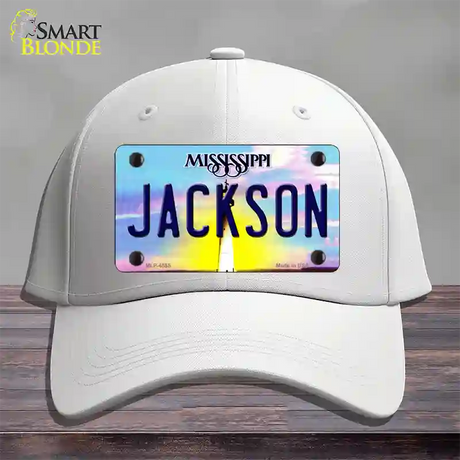 Jackson Mississippi Novelty License Plate Hat Cotton / White