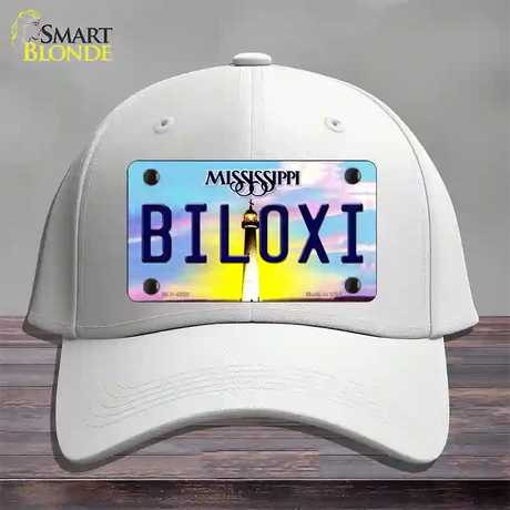 Biloxi Mississippi Novelty License Plate Hat Cotton / White