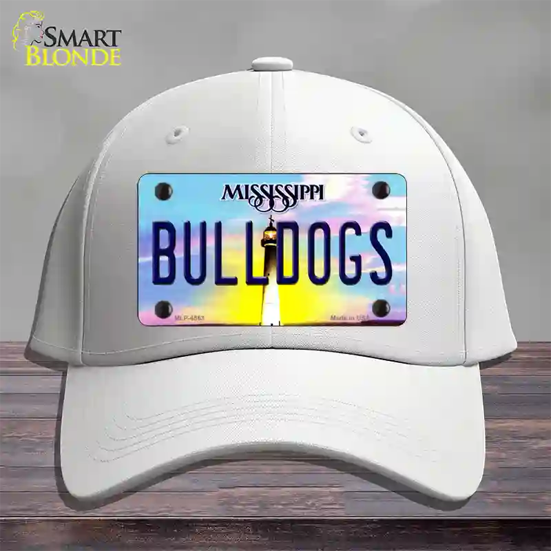 Bulldogs Mississippi Novelty License Plate Hat Cotton / White