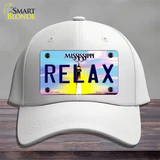 Relax Mississippi Novelty License Plate Hat Cotton / White