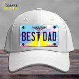 Best Dad Mississippi Novelty License Plate Hat Cotton / White