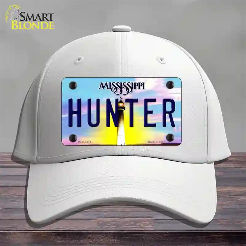 Hunter Mississippi Novelty License Plate Hat Cotton / White