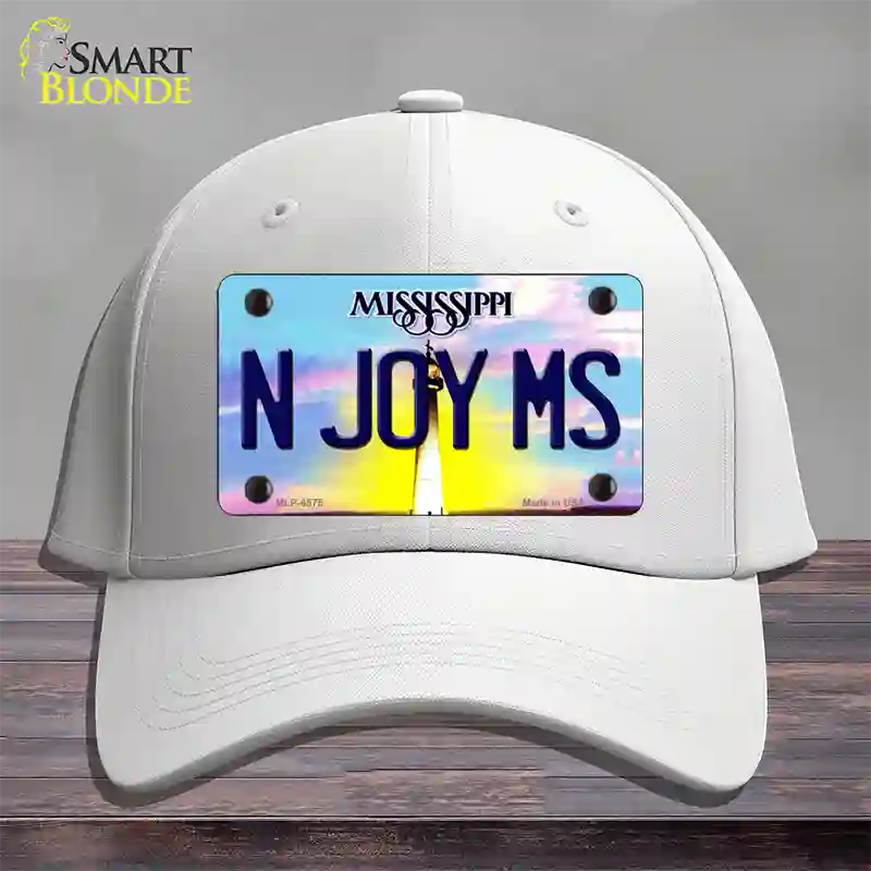 N Joy Mississippi Novelty License Plate Hat Cotton / White