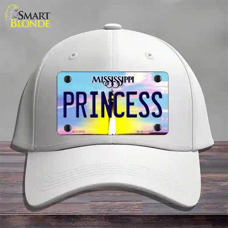 Princess Mississippi Novelty License Plate Hat Cotton / White