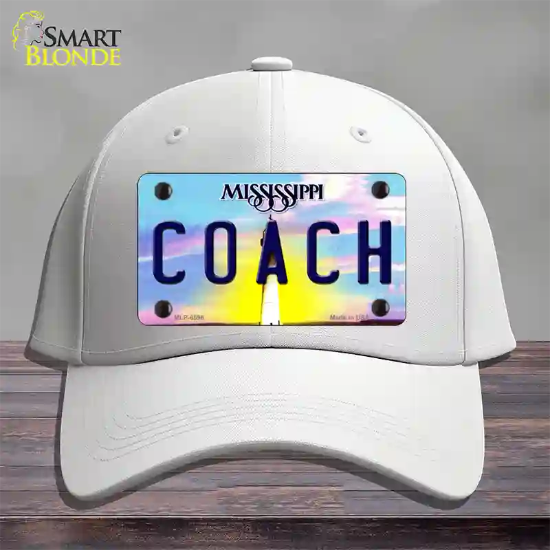 Coach Mississippi Novelty License Plate Hat Cotton / White