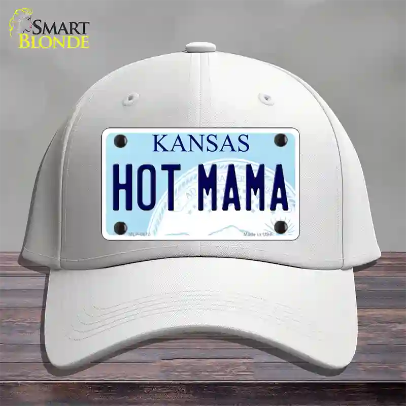 Hot Mama Kansas Novelty License Plate Hat Cotton / White