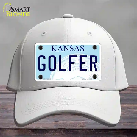 Golfer Kansas Novelty License Plate Hat Cotton / White