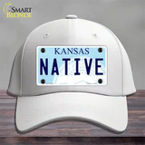 Native Kansas Novelty License Plate Hat Cotton / White