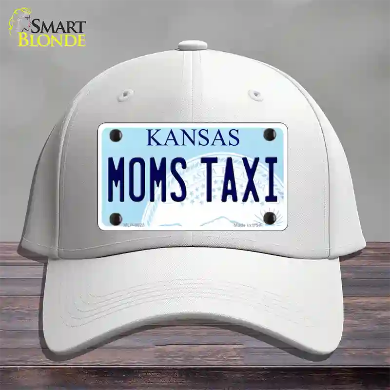 Moms Taxi Kansas Novelty License Plate Hat Cotton / White