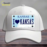 I Love Kansas Novelty License Plate Hat Cotton / White