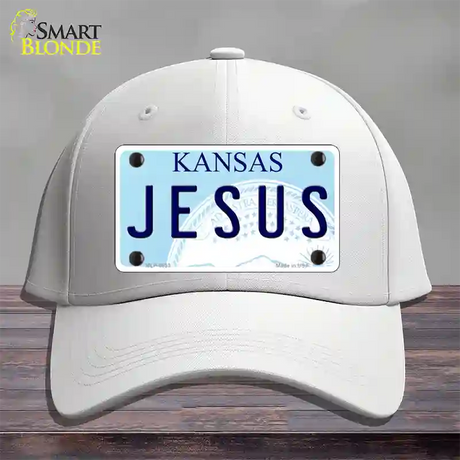 Jesus Kansas Novelty License Plate Hat Cotton / White