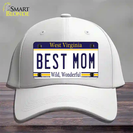 Best Mom West Virginia Novelty License Plate Hat Cotton / White