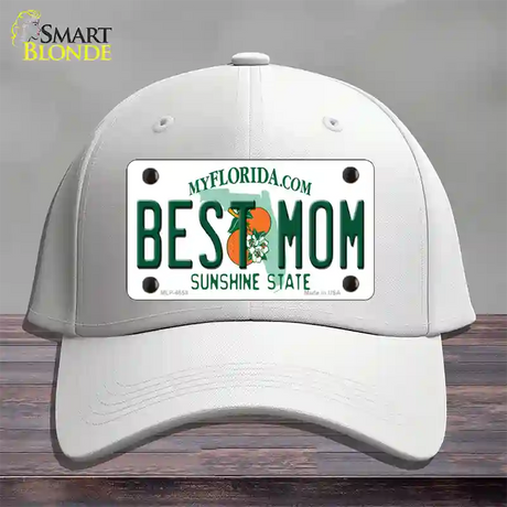 Best Mom Florida Novelty License Plate Hat Cotton / White