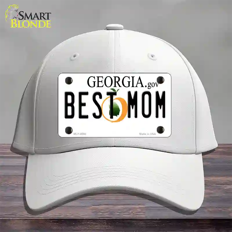 Best Mom Georgia Novelty License Plate Hat Cotton / White