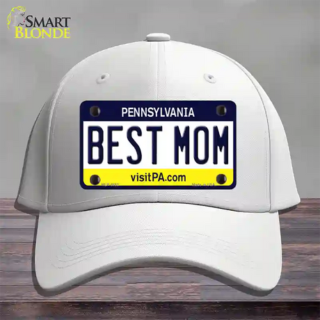 Best Mom Pennsylvania State Novelty License Plate Hat Cotton / White