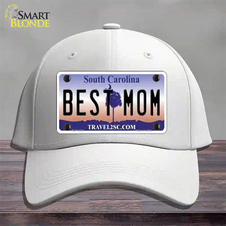 Best Mom South Carolina Novelty License Plate Hat Cotton / White