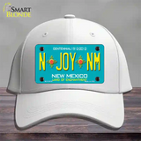 N Joy NM New Mexico Novelty License Plate Hat Cotton / White