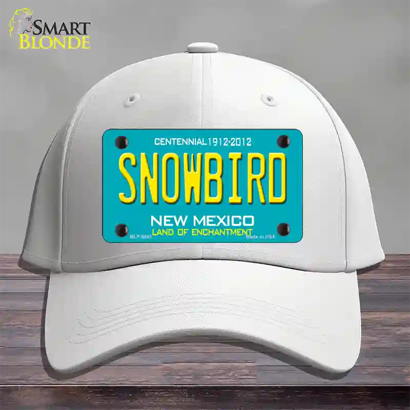 Snowbird New Mexico Novelty License Plate Hat Cotton / White