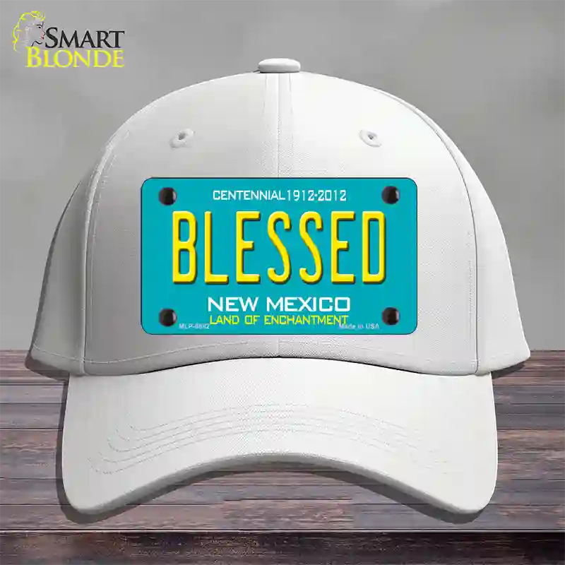 Blessed New Mexico Novelty License Plate Hat Cotton / White