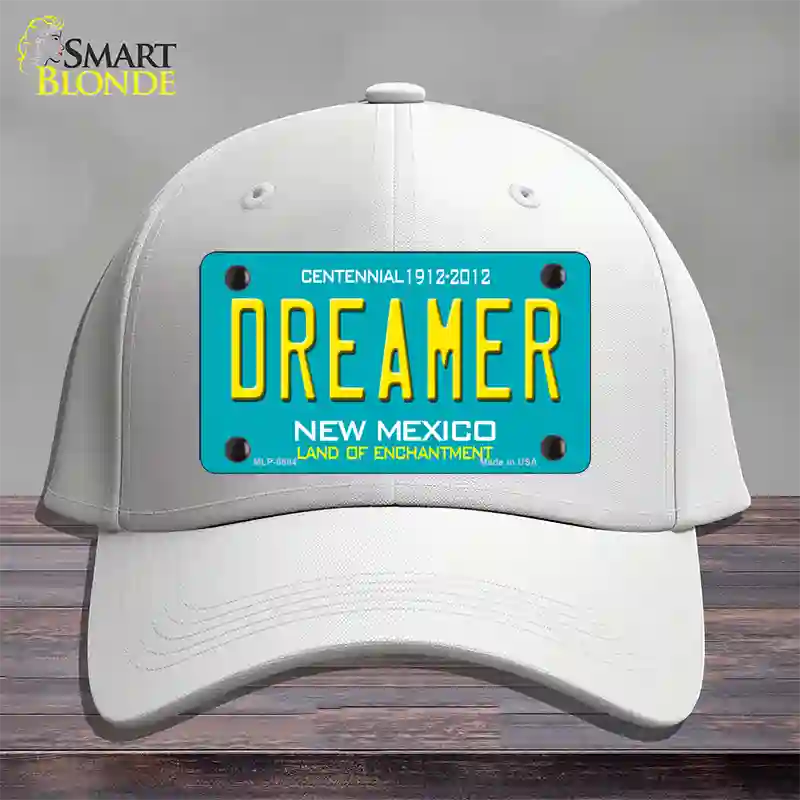 Dreamer New Mexico Novelty License Plate Hat Cotton / White