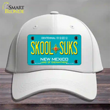 Skool Suks New Mexico Novelty License Plate Hat Cotton / White