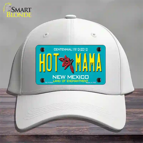 Hot Mama New Mexico Novelty License Plate Hat Cotton / White