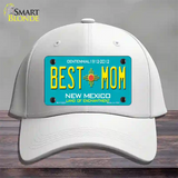 Best Mom Teal New Mexico Novelty License Plate Hat Cotton / White