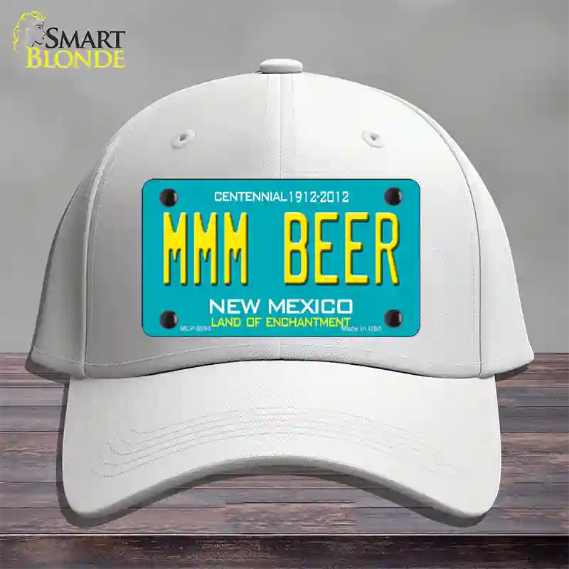 MMM Beer New Mexico Novelty License Plate Hat Cotton / White