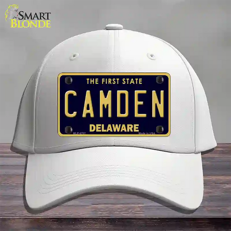 Camden Delaware Novelty License Plate Hat Cotton / White