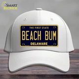 Beach Bum Delaware Novelty License Plate Hat Cotton / White