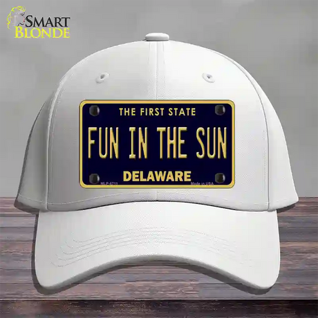 Fun In The Sun Delaware Novelty License Plate Hat Cotton / White