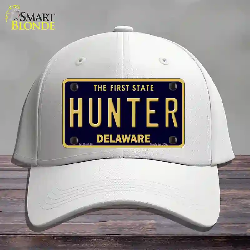 Hunter Delaware Novelty License Plate Hat Cotton / White