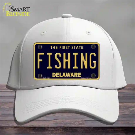 Fishing Delaware Novelty License Plate Hat Cotton / White