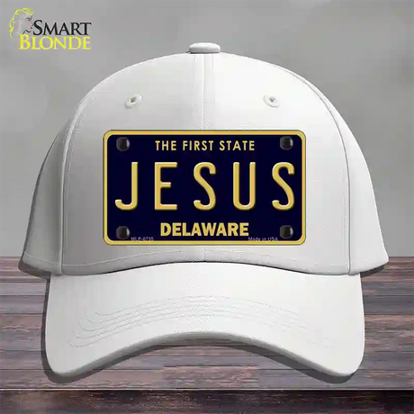 Jesus Delaware Novelty License Plate Hat Cotton / White