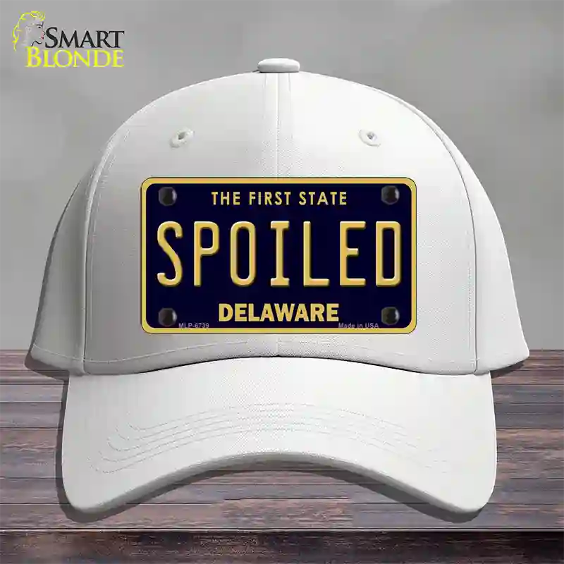 Spoiled Delaware Novelty License Plate Hat Cotton / White