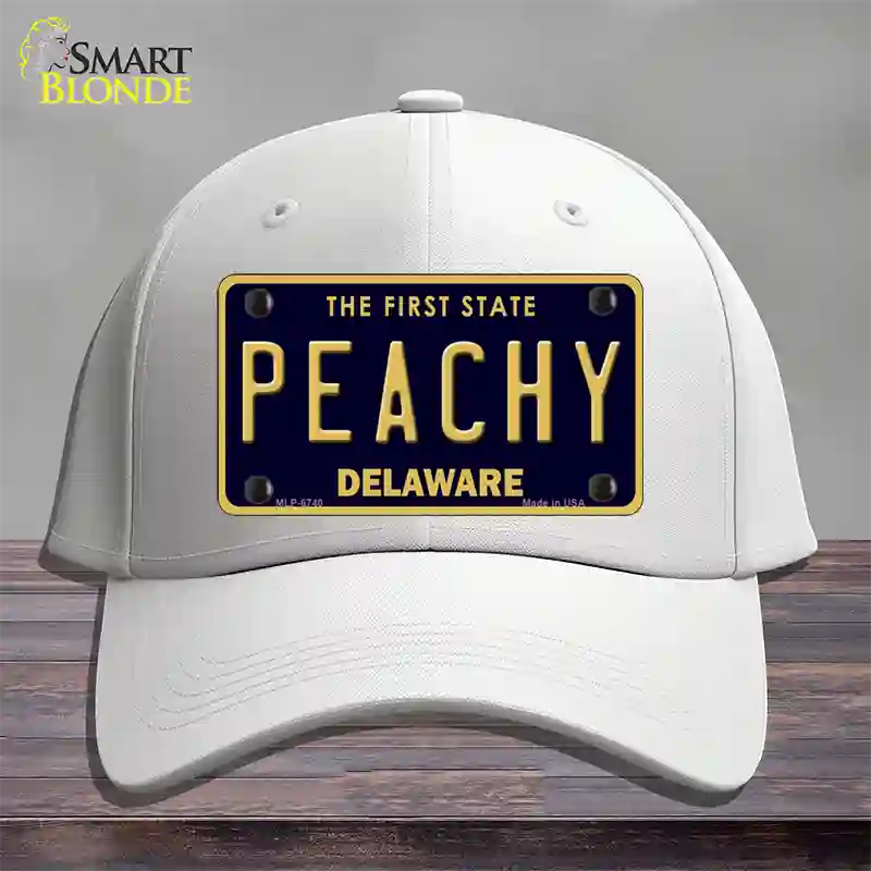 Peachy Delaware Novelty License Plate Hat Cotton / White