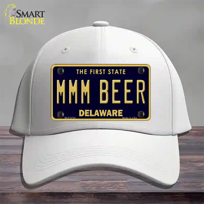 MMM Beer Delaware Novelty License Plate Hat Cotton / White