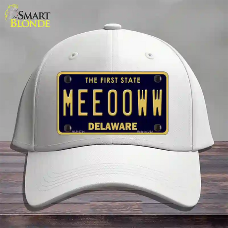 Meeooww Delaware Novelty License Plate Hat Cotton / White