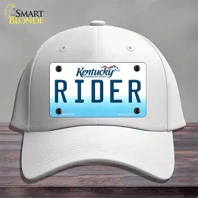 Rider Kentucky Novelty License Plate Hat Cotton / White