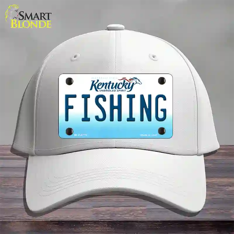 Fishing Kentucky Novelty License Plate Hat Cotton / White