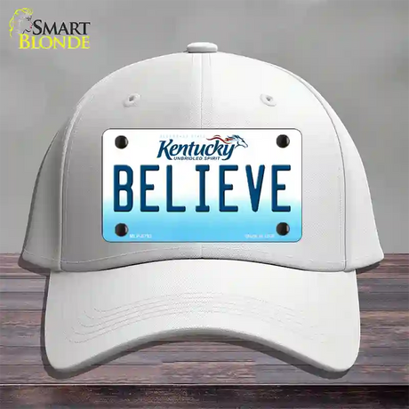 Believe Kentucky Novelty License Plate Hat Cotton / White