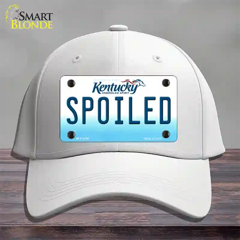 Spoiled Kentucky Novelty License Plate Hat Cotton / White